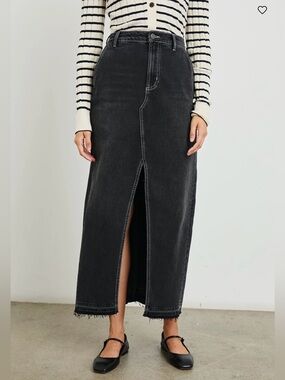 Rails Women's Manhattan Eclipse (Washed Black)  Maxi Denim Skirt size 27